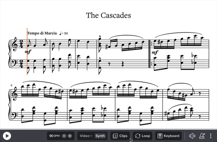 Animation of selecting clips