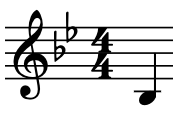 Screenshot of a B flat note