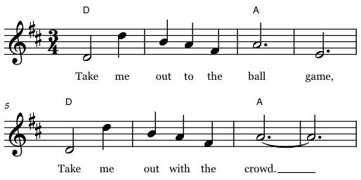 Screenshot of lyrics