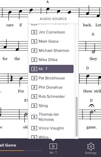 Screenshot of toggler