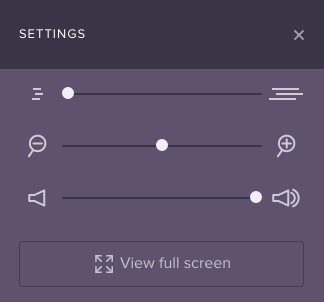 Screenshot of 'View full screen' button