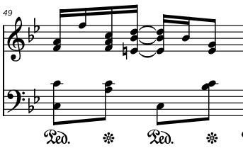 Screenshot of pedal notation