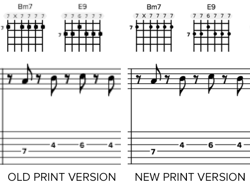 Screenshot of chord chart