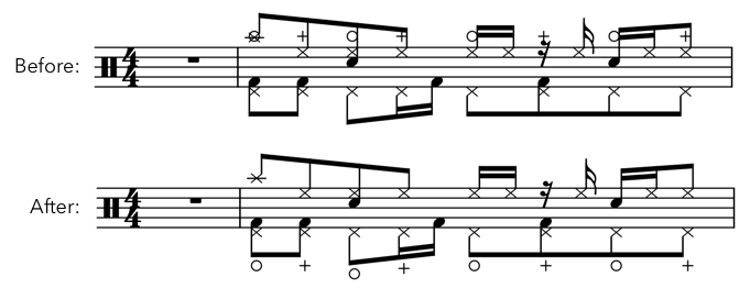 Screenshot of notation