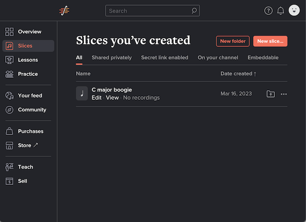 Screenshot of website in dark mode