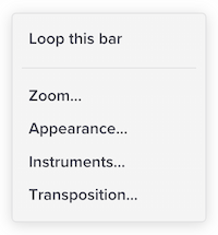 Screenshot of context menu